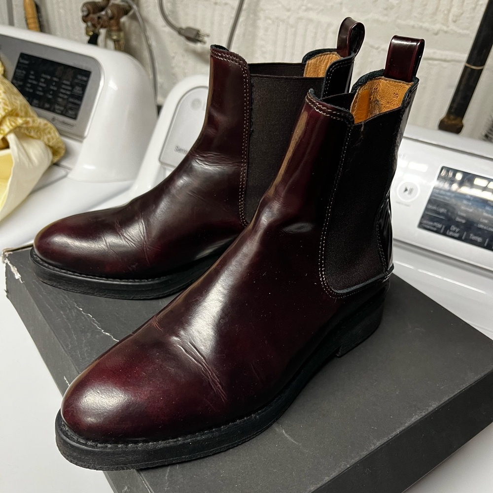 Bloomingdale’s Whistles Rubber Sole Chelsea Boot Burgundy